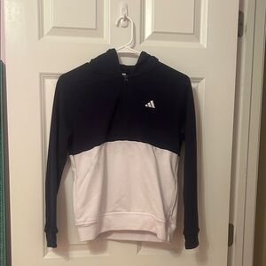 Adidas navy and White Half-Zip Hoodie